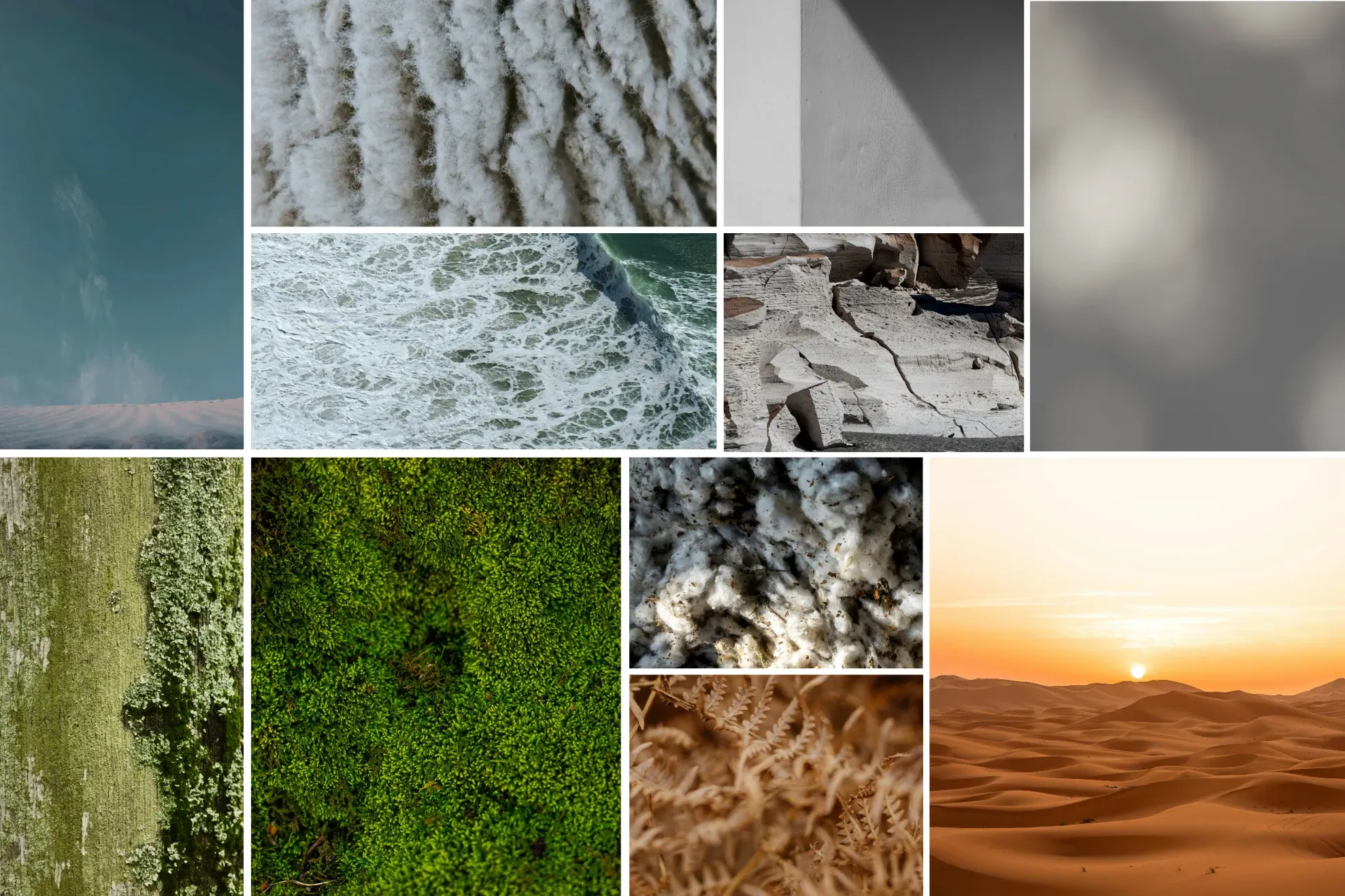 Assorted commercial carpet tile swatches in blue, gray, and brown tones on a light wood surface