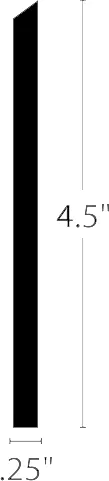 Black flooring trim piece with dimensions 4.5x0.25 inch