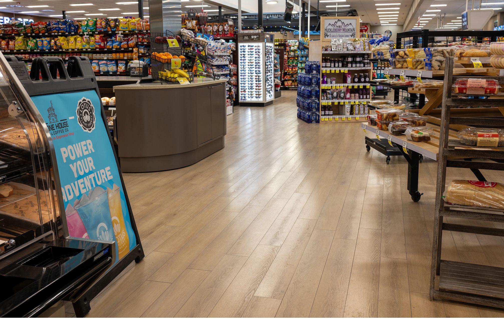Durable, cost-effective commercial flooring. A hybrid of resilient and porcelain flooring.