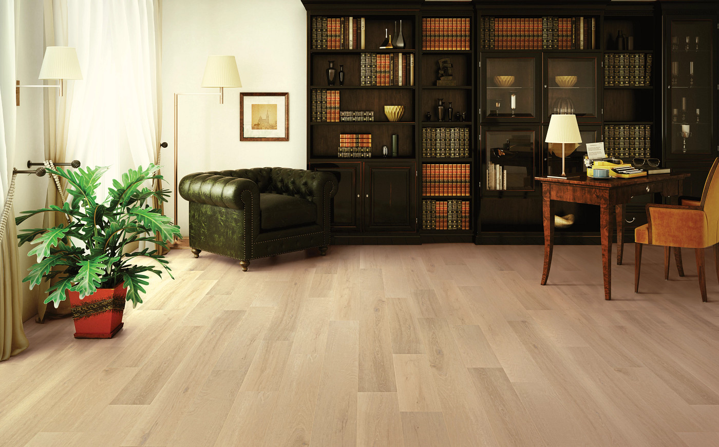 Grande Makkah Oak flooring, shown in a room