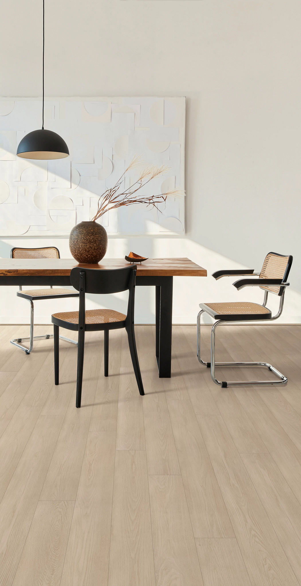 Pure Oak flooring, shown in a room
