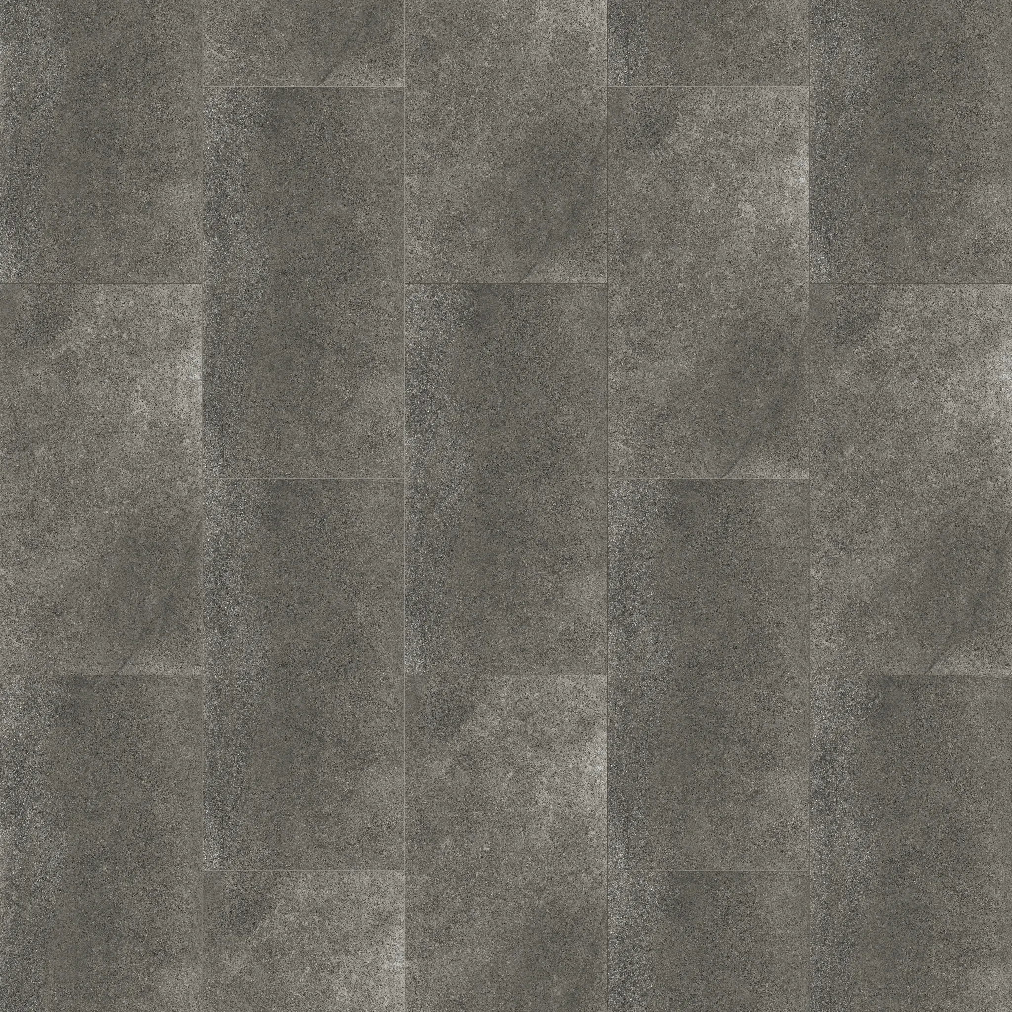 Stone look luxury vinyl tile flooring in shades of gray with Sound CoreÂ® technology, dimensions 36.02x18.543 inch