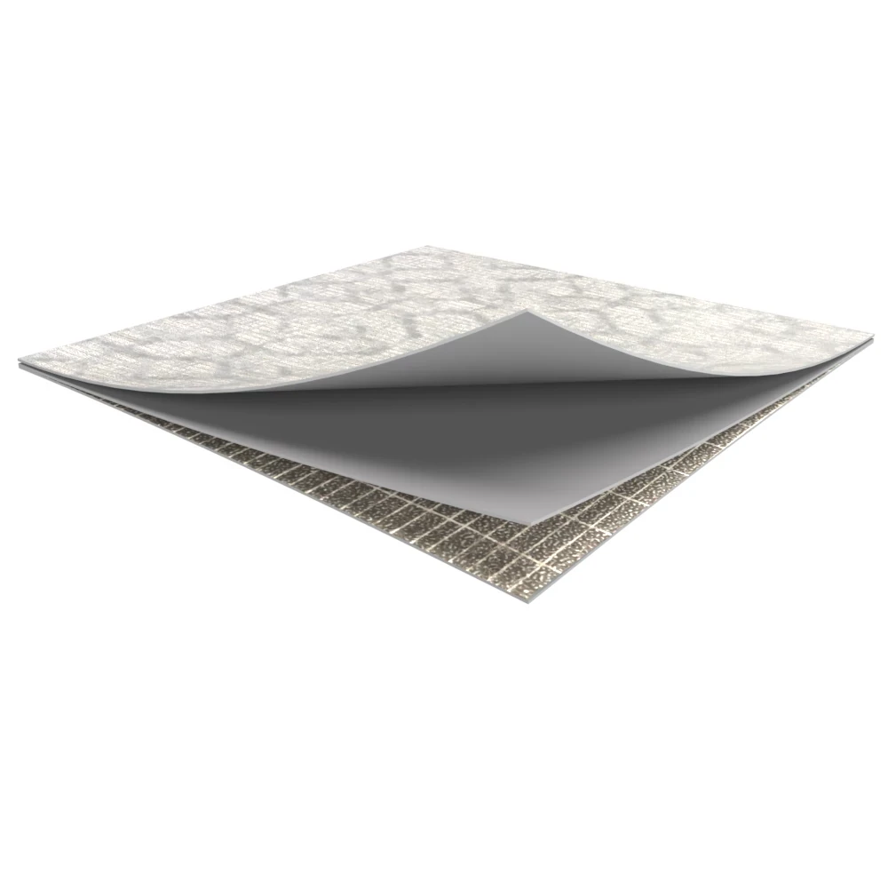Commercial Heterogeneous Sheet Vinyl flooring swatch with layered construction and textured surface