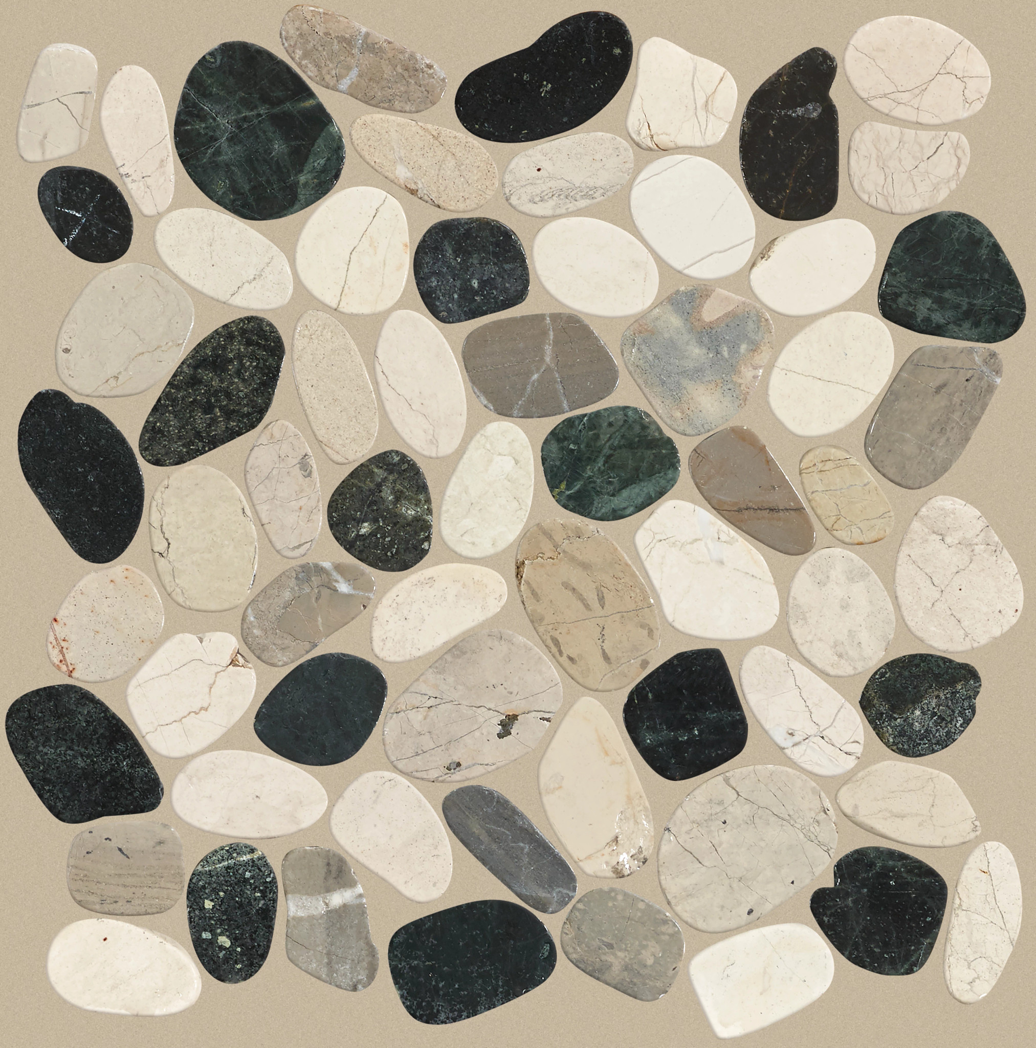 RIVER ROCK FLAT MOSAIC TRANQUIL COOL BLEND MAIN