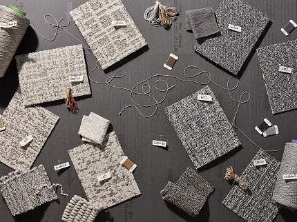 Commercial Carpet Tile Swatches in Gray and Beige Tones Texture Study Palette