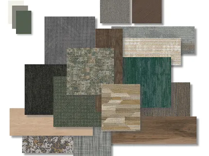 Trending LVT and Carpet Tiles | Top Selling Multifamily & Healthcare Flooring Palette Curated collection LVT and Carpet Tile flooring featuring trend-based and top-selling shades for senior living facilities