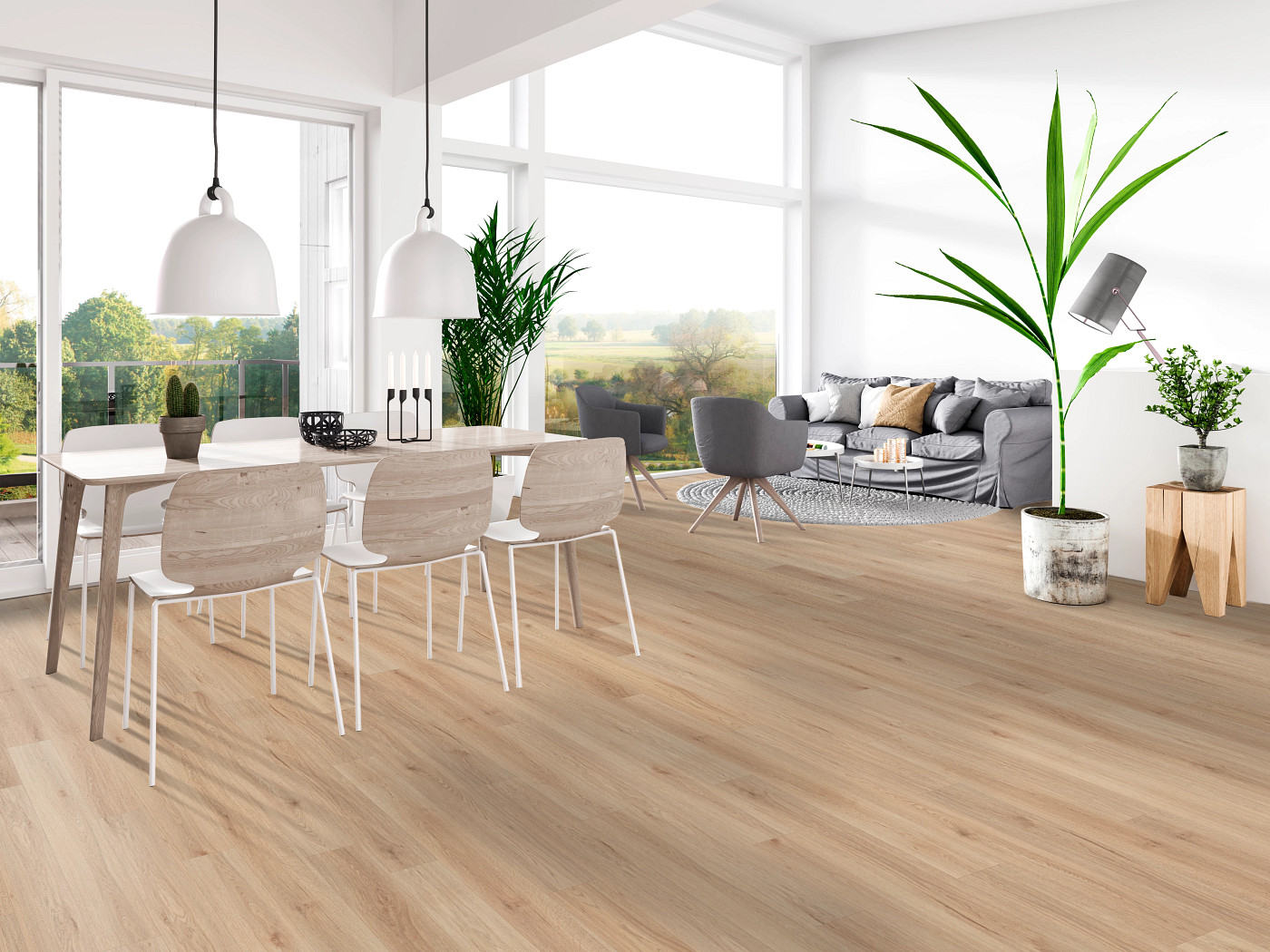 Springfield Oak flooring, shown in a room