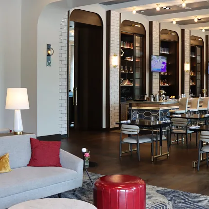 Stylish hardwood flooring for hospitality spaces Modern hospitality lounge with elegant hardwood flooring