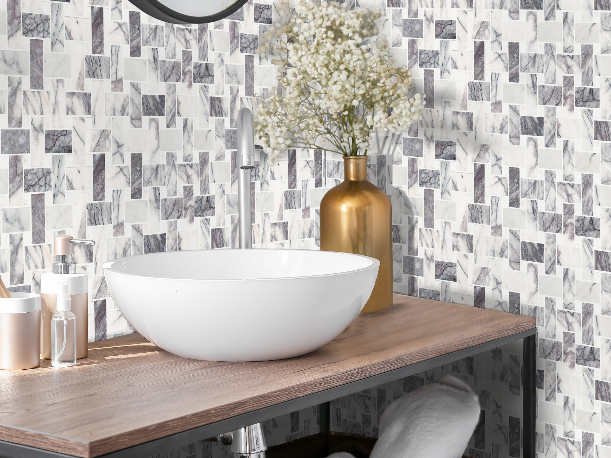 NOBLE PURSUIT BIG BASKETWEAVE LILAC ROOM