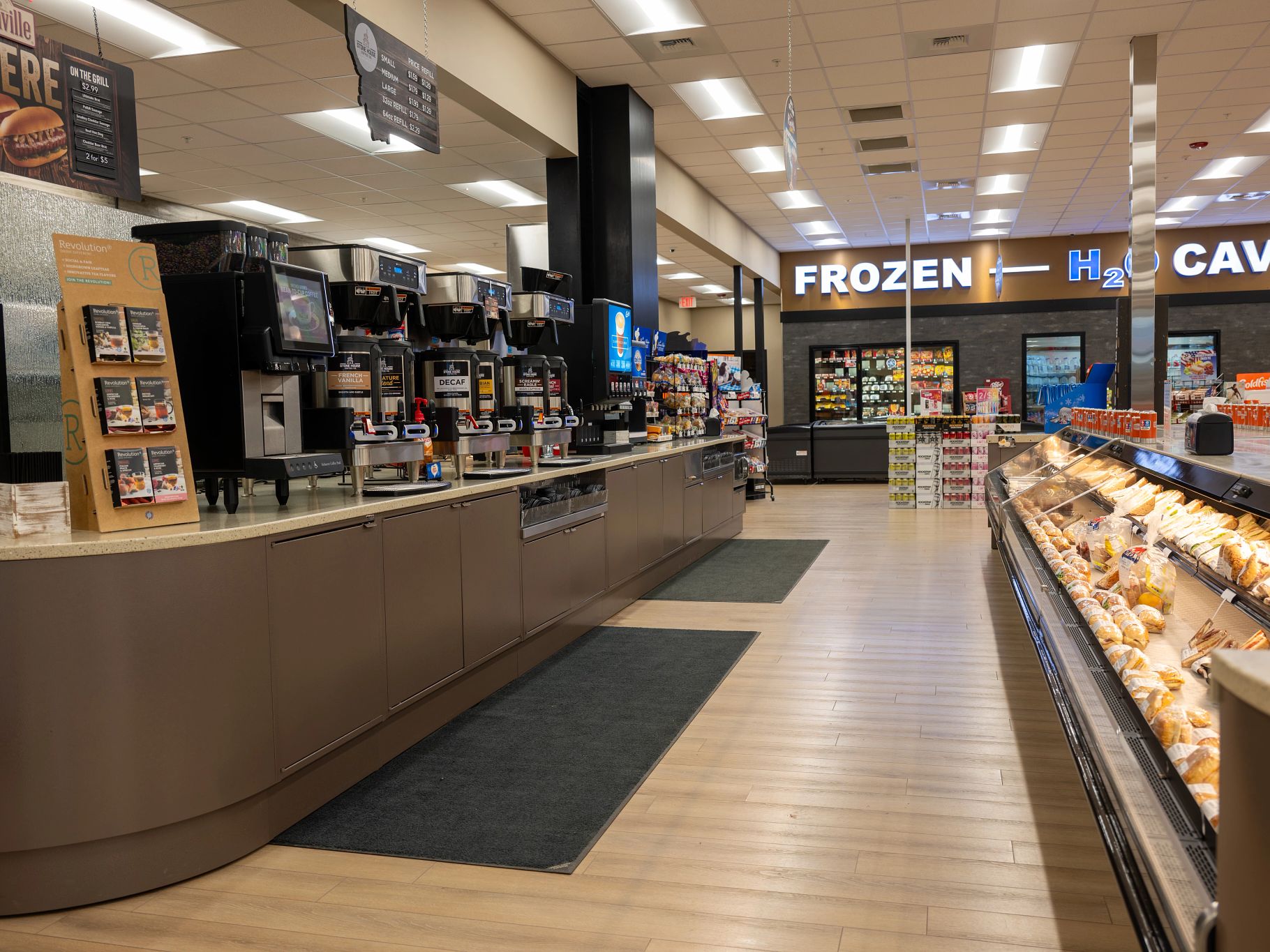 Town Pump Connivence Store displaying Shaw Contract Mineral Floor