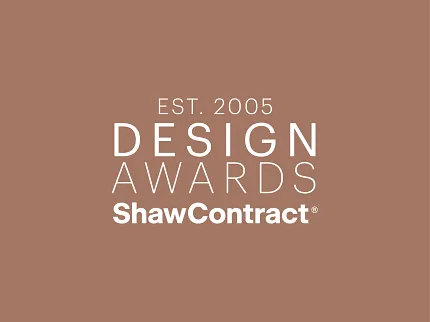 Shaw Contract Design Awards established 2005 logo Shaw Contract Design Awards logo on brown background