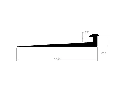 Flooring Transition Strip - 2.00x0.28 inch Flooring transition strip with dimensions 2.00x0.28 inch