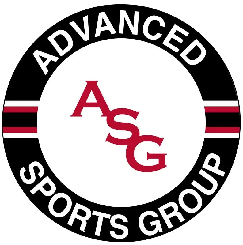 Advanced Sports Group logo with black and red design