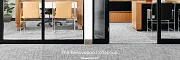 Stylish gray carpet for contemporary office spaces Modern office with gray carpet flooring from The Renovation Collection
