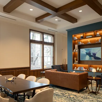 Stylish carpet flooring for contemporary living spaces Modern living room with plush carpet flooring and elegant decor