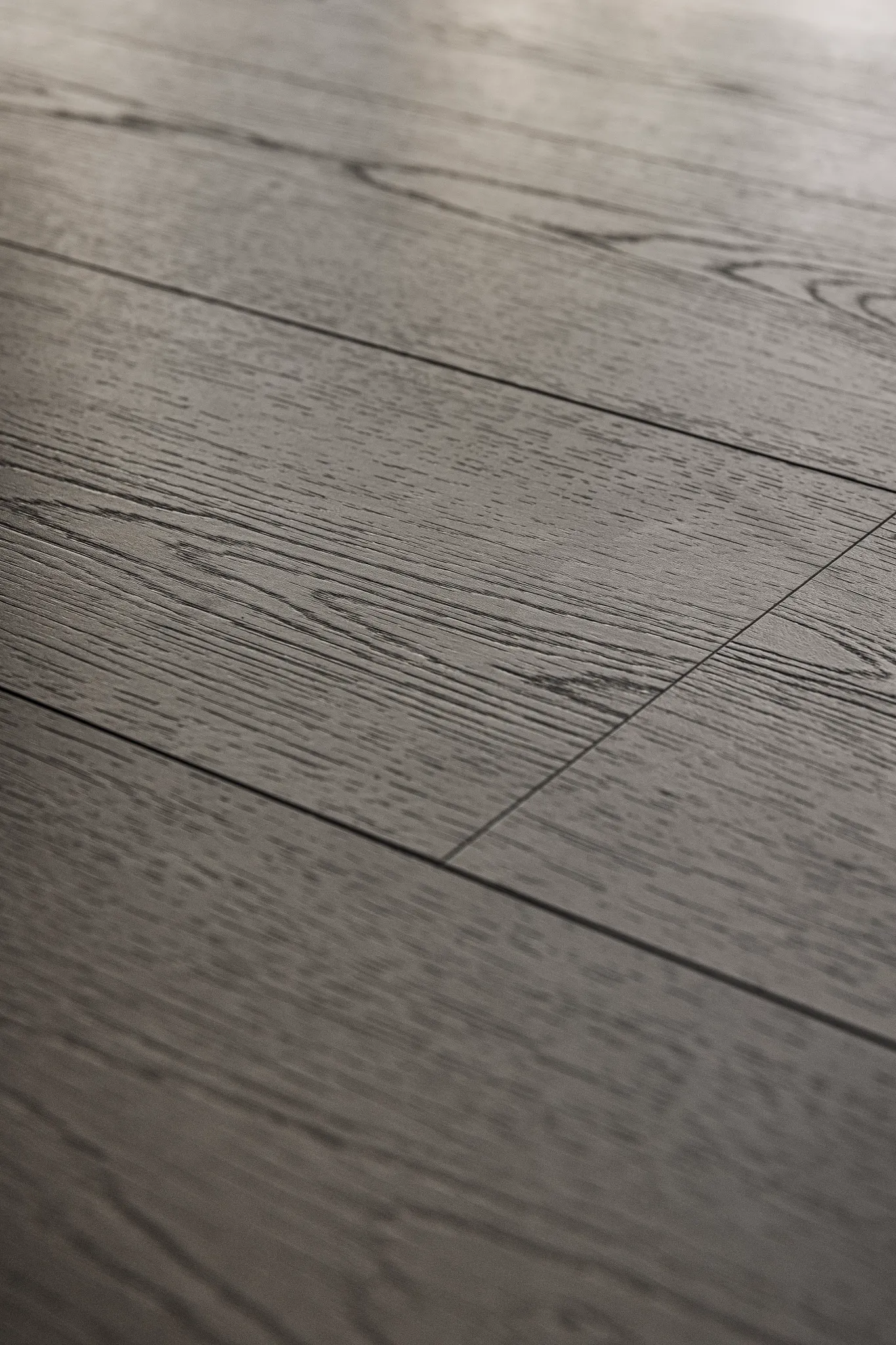 Close-up black wooden waterproof floor from Coretec