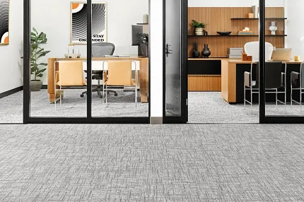 Stylish gray carpet for contemporary office spaces Modern office with gray carpet flooring