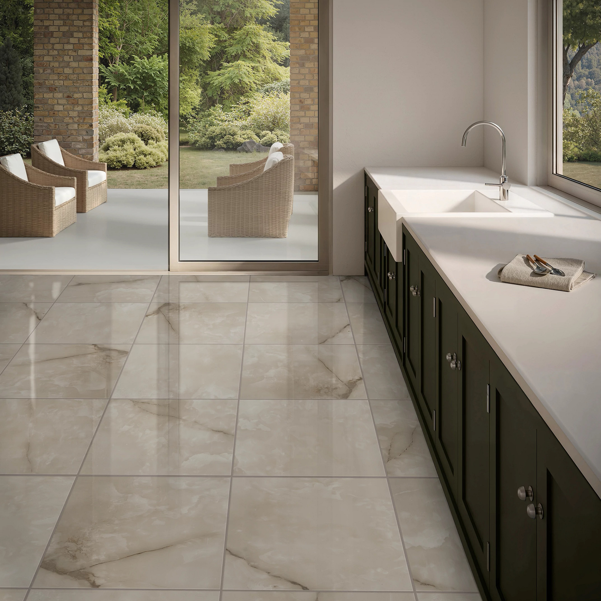 ASTORIA 24X24 POLISHED MOCHA ROOM