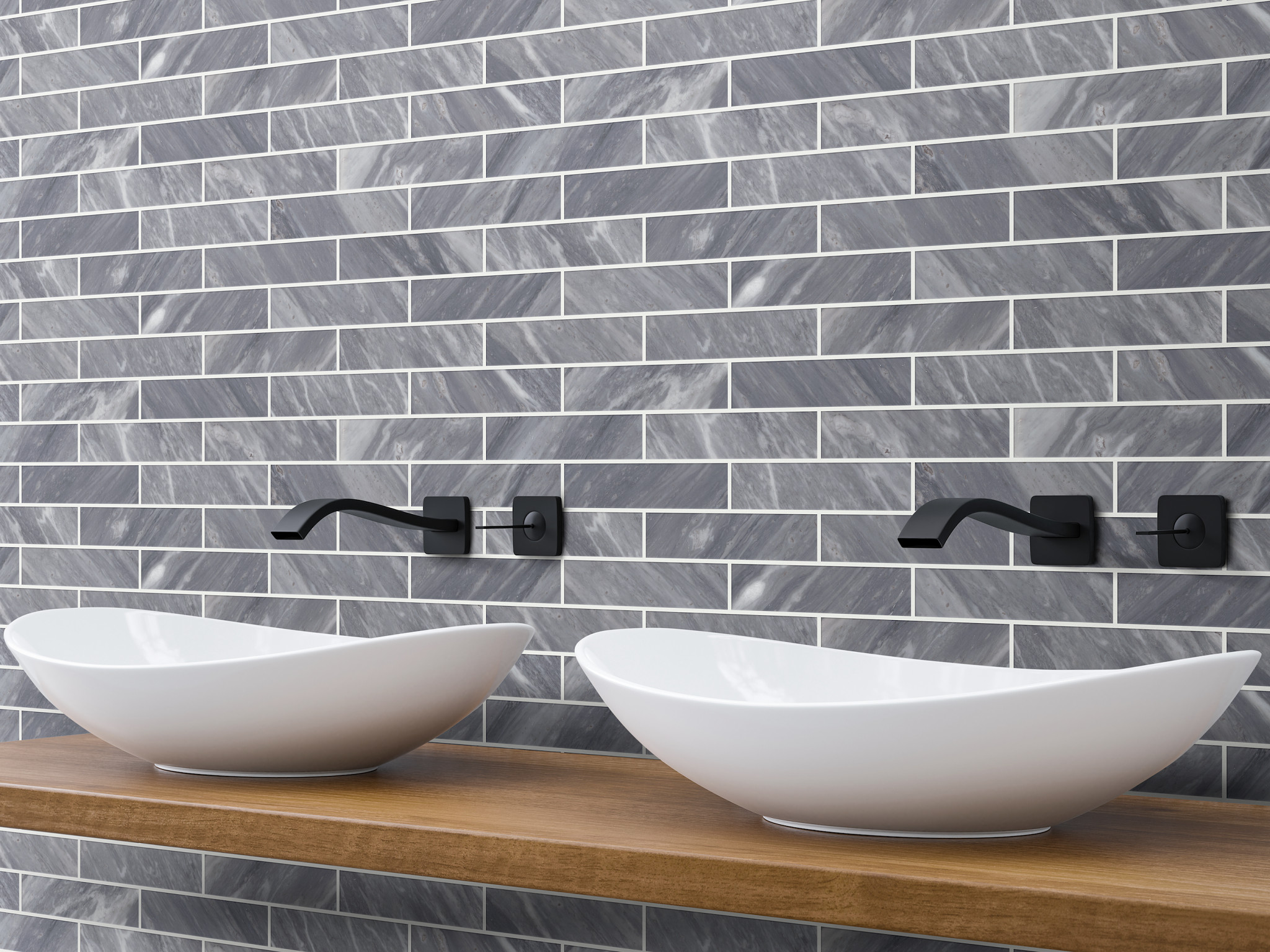 CHATEAU 2X8 BRICK BARDIGLIO CLOUD ROOM