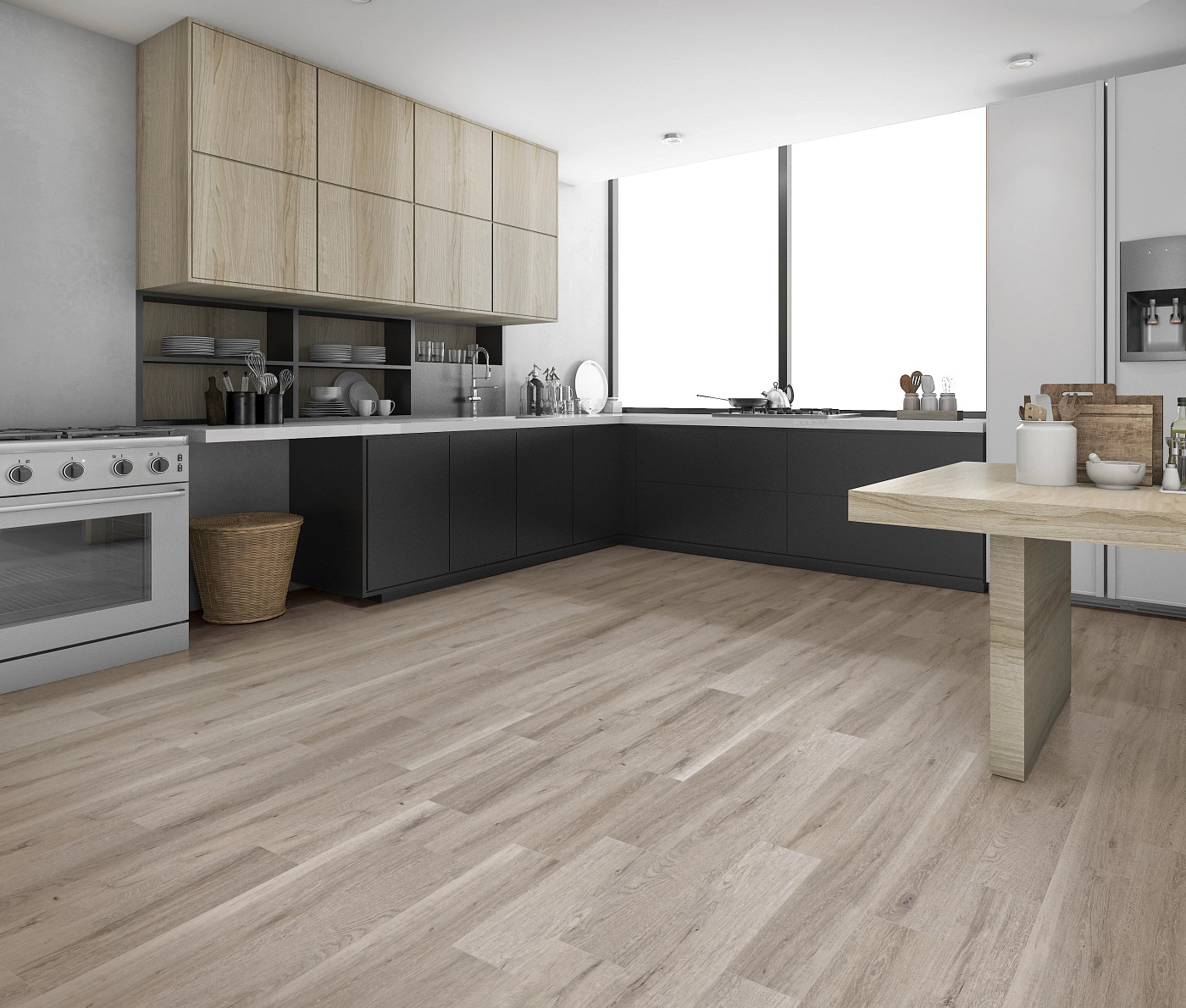 Grande Vista Oak flooring, shown in a room