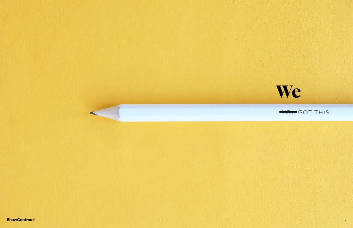 White pencil on yellow background with text "We Got This"