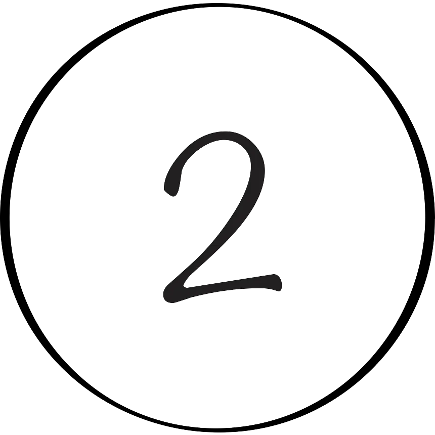 Step Two The number two in a circle