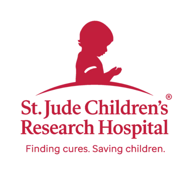 St. Jude Children's Research Hospital logo with silhouette of a child