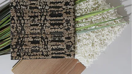 carpet and hardwood swatches and grass Carpet swatches and a hardwood swatch with grass and natural elements
