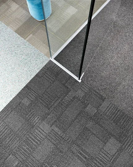 Commercial Carpet Tile in Modern Office Design with Gray and Beige Tones
