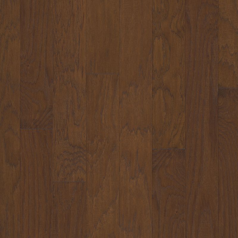 Fremont Hickory engineered hardwood flooring in various colors and finishes, showcasing its rich hickory texture and water-resistant capabilities.