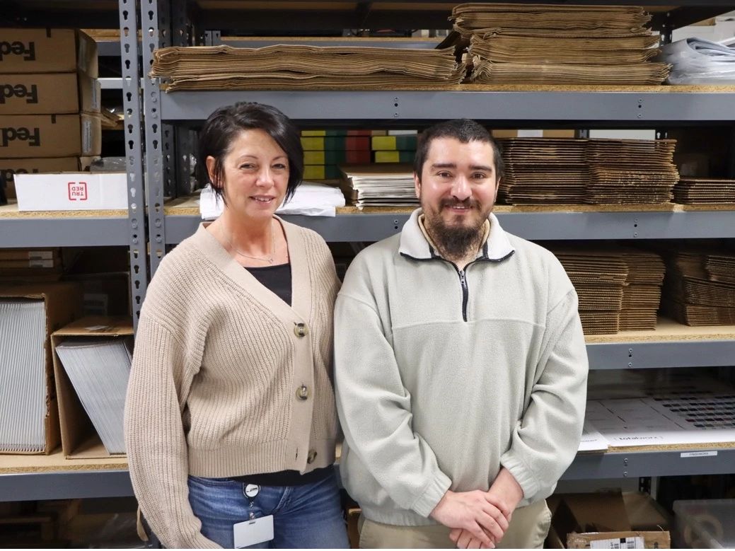 Project Search - Shaw Contract - Impacting our community, positively. A photo with a project search intern turned full-time employee.