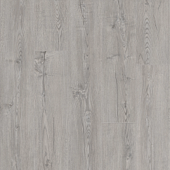 A medium brown vinyl floor in herringbone pattern