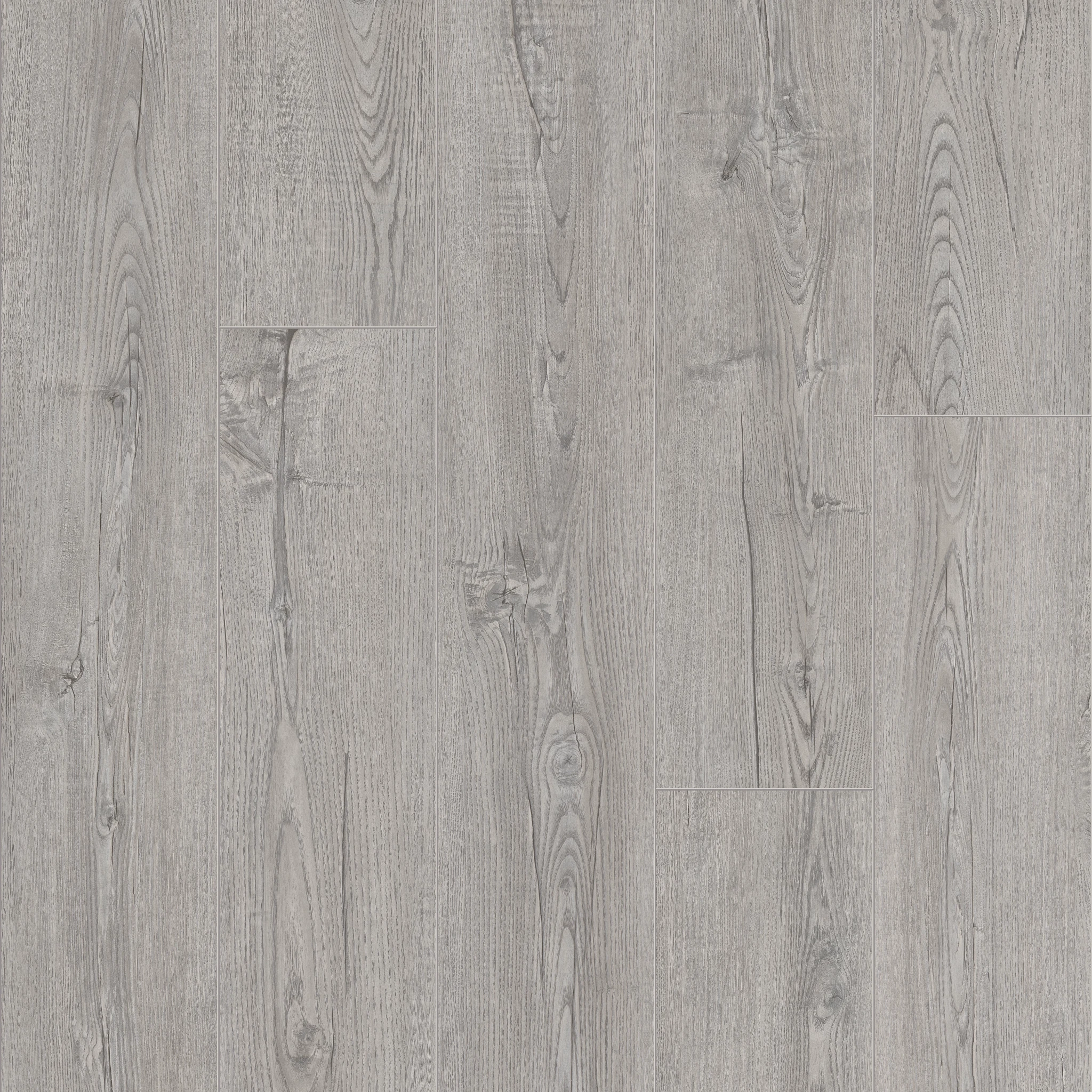 Grey wood look luxury vinyl plank flooring with natural grain texture