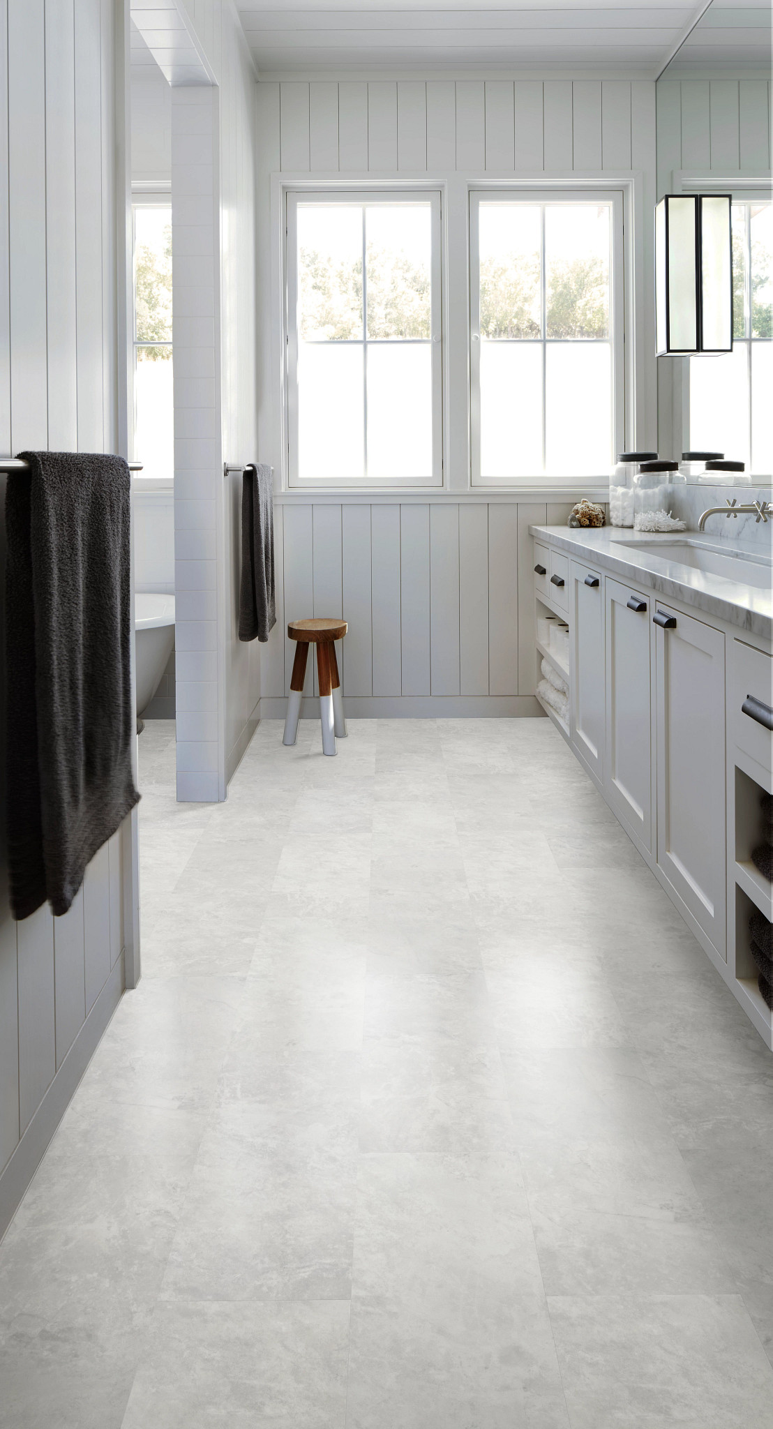 Dove flooring, shown in a room