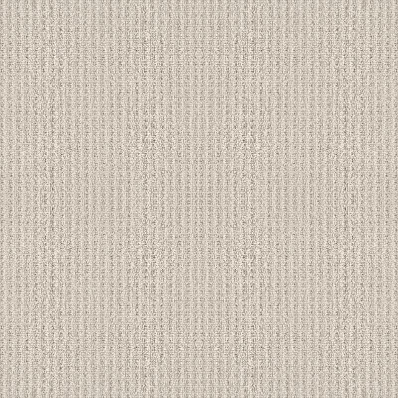 Framed View 5E449 broadloom carpet in Pebble Path color, made of 100% PET fiber, 12ft wide, loop construction.