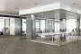 Zeftron nylon 6 carpet fiber in return-to-office commercial environment balancing safety design and durability Modern return-to-office workspace with cleanable Zeftron nylon 6 commercial carpet flooring