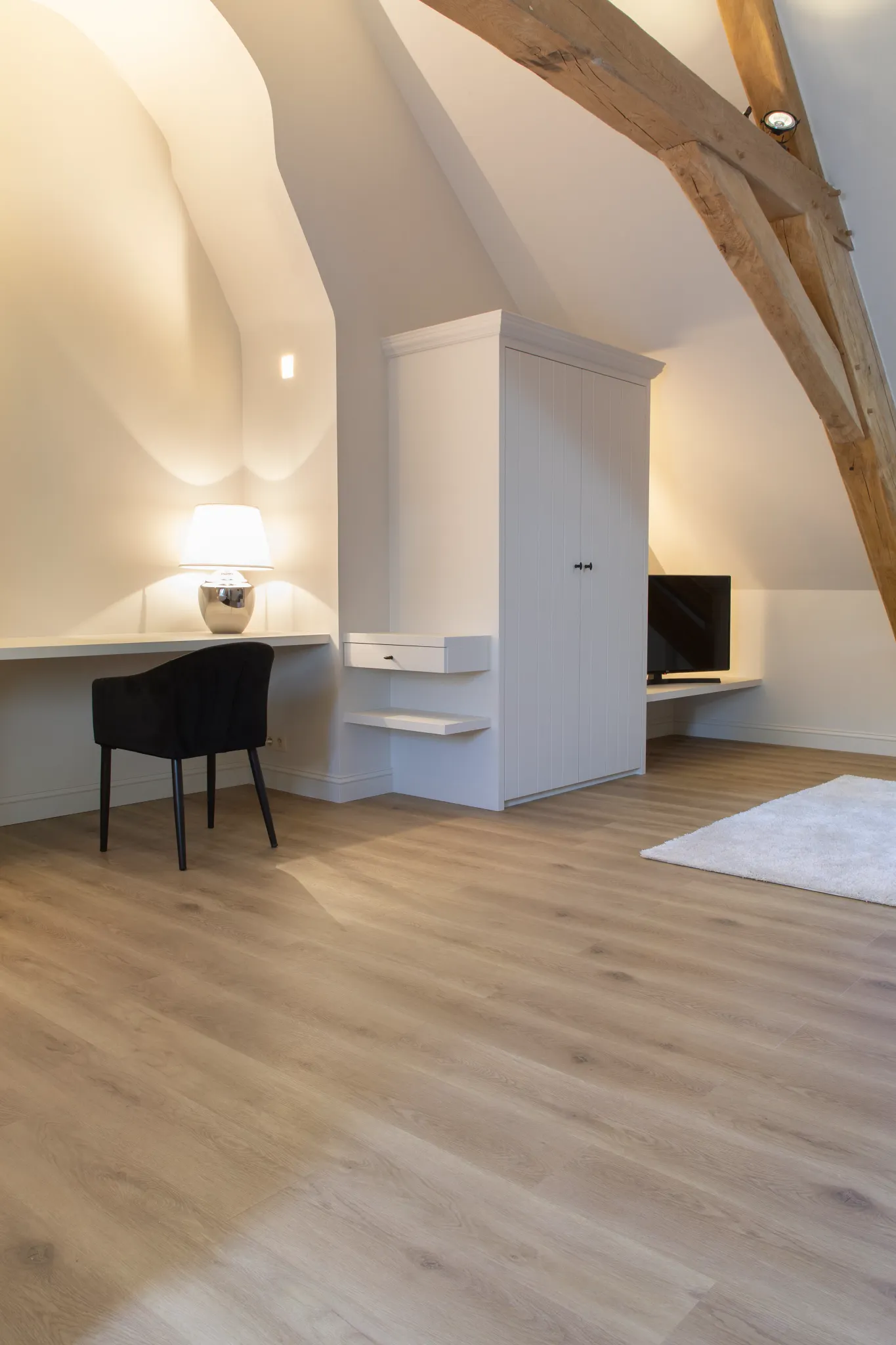Bedroom with study room and waterproof Coretec LVT floor