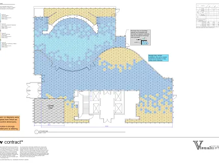 Shaw Contract Flooring Layout Plan with Hexagonal Patterns Shaw Contract flooring layout plan with blue and yellow hexagonal patterns