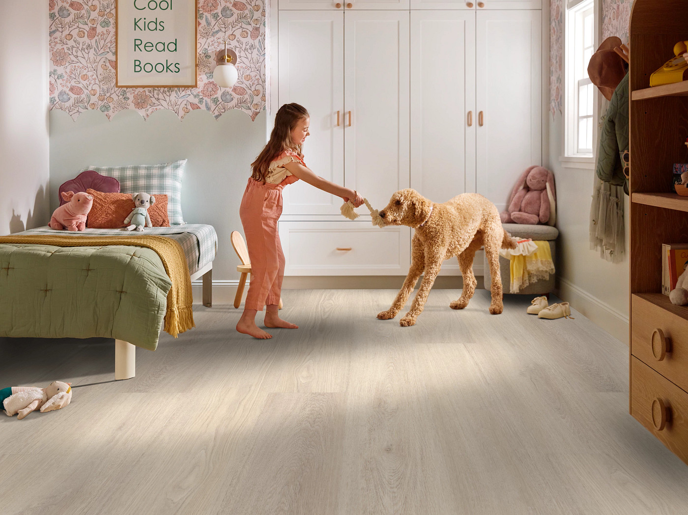 Shale Oak flooring, shown in a room