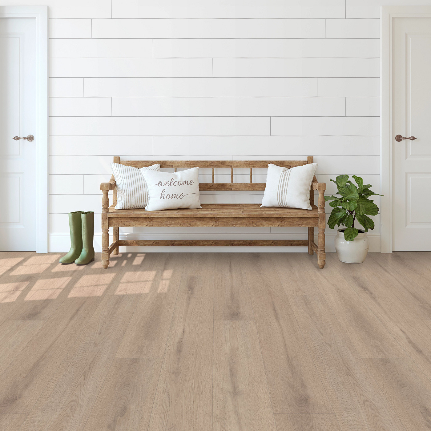 Journal flooring, shown in a room