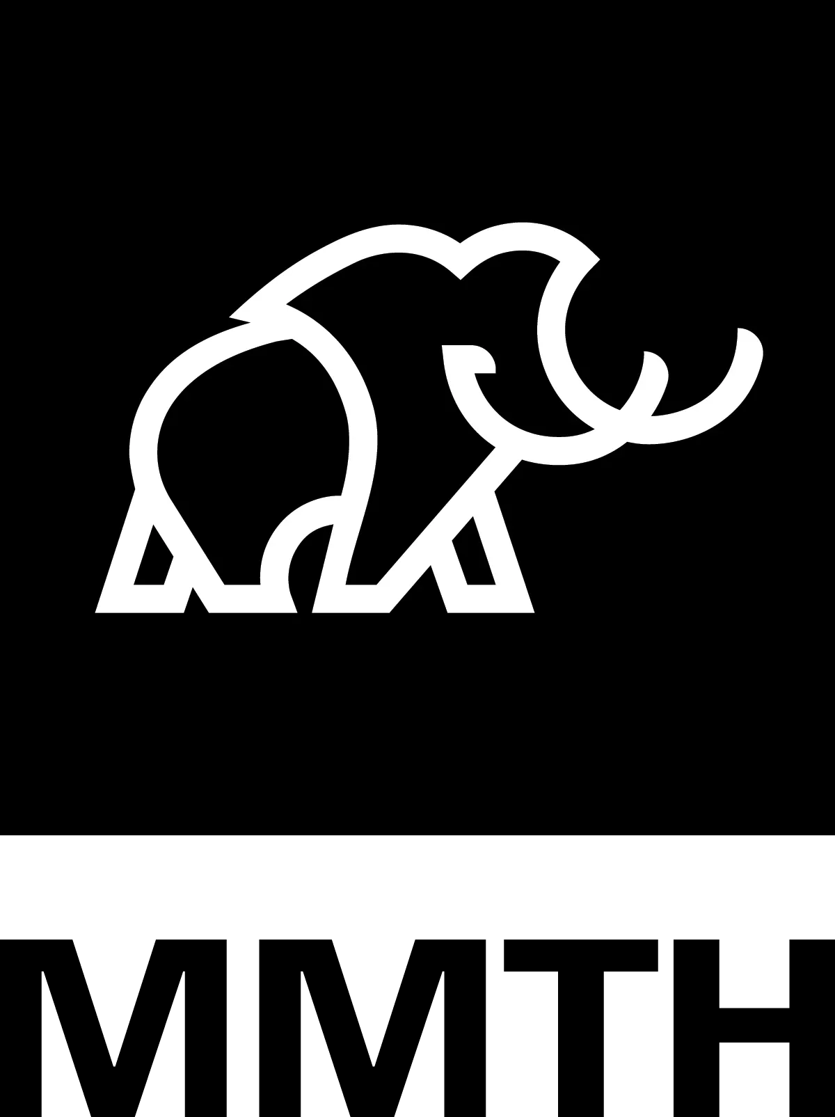 Mammoth Sports Construction logo featuring a stylized mammoth on a dark background