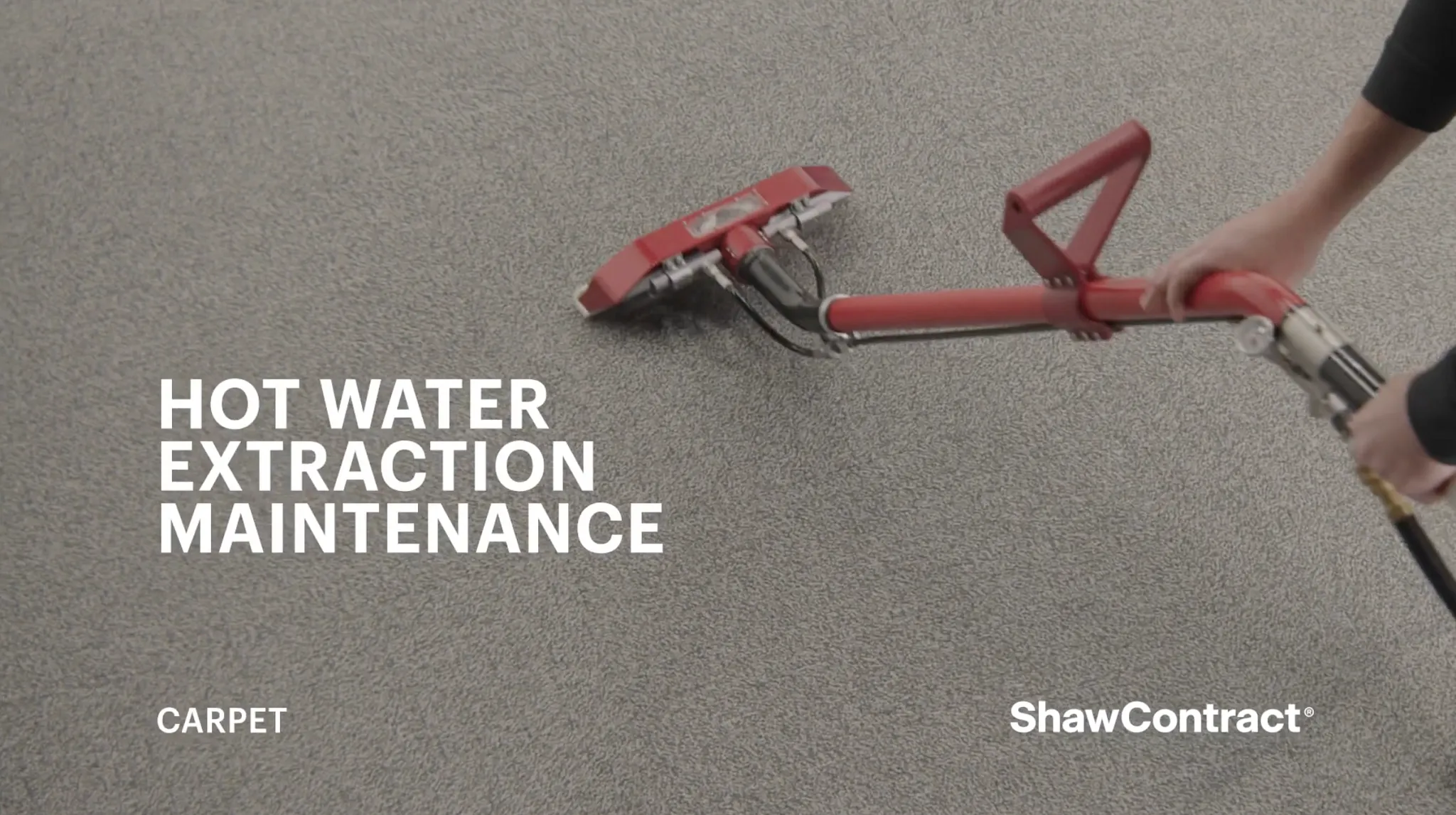 Carpet cleaning with hot water extraction method