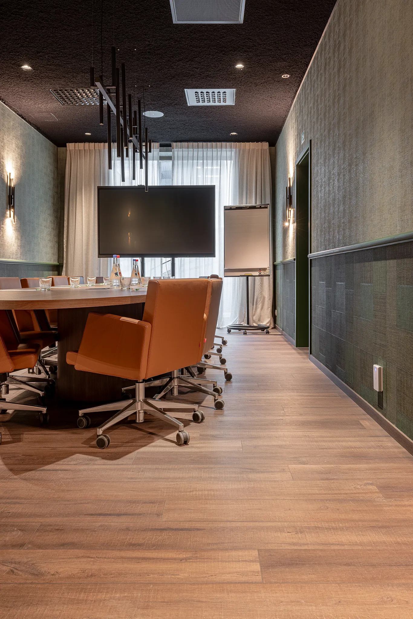 Meeting room with Coretec wooden flooring