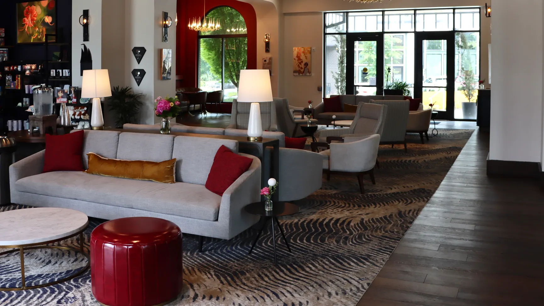 Lobby/waiting area in a hospitality space