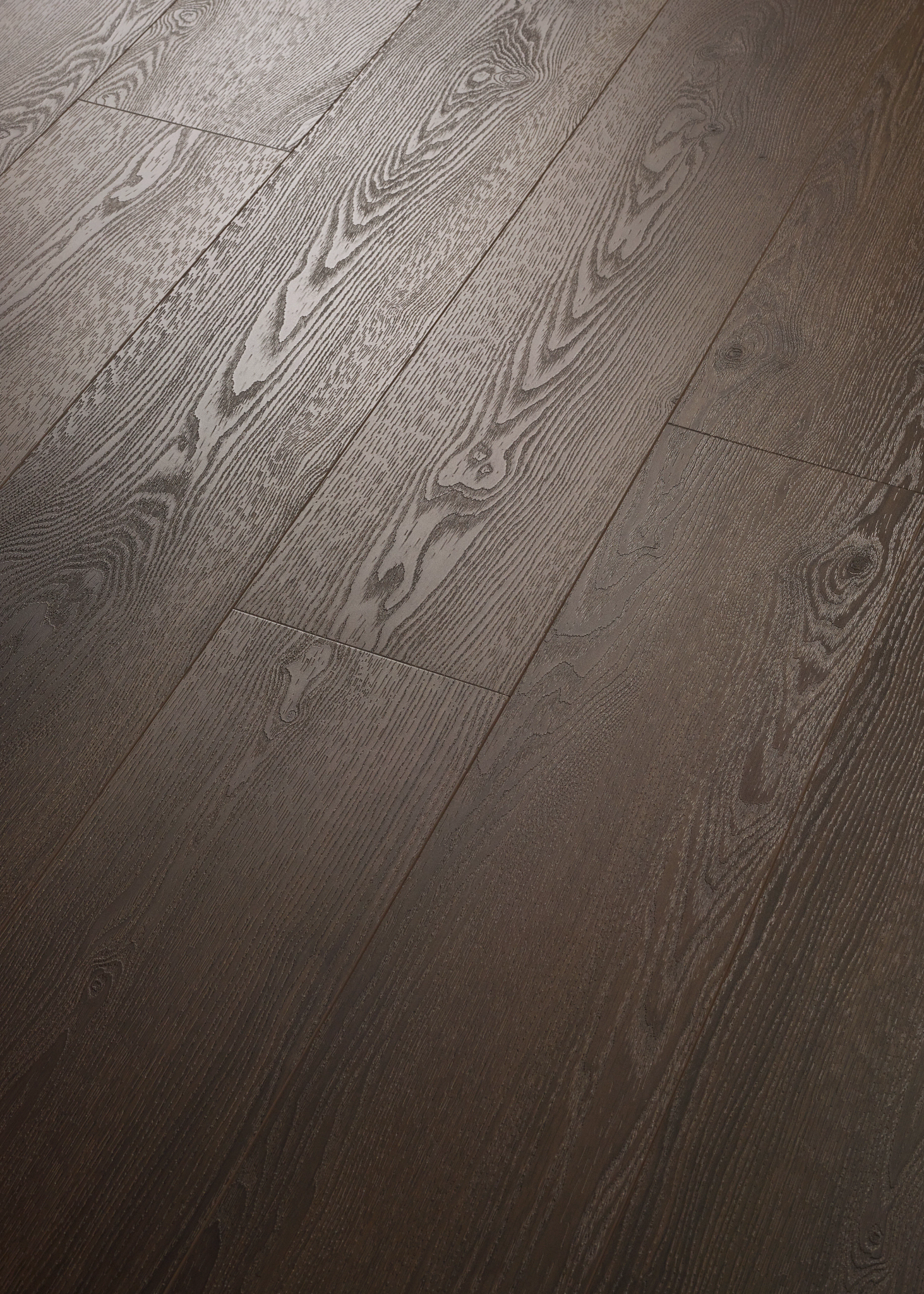 Close-up of a dark mocha hardwood flooring
