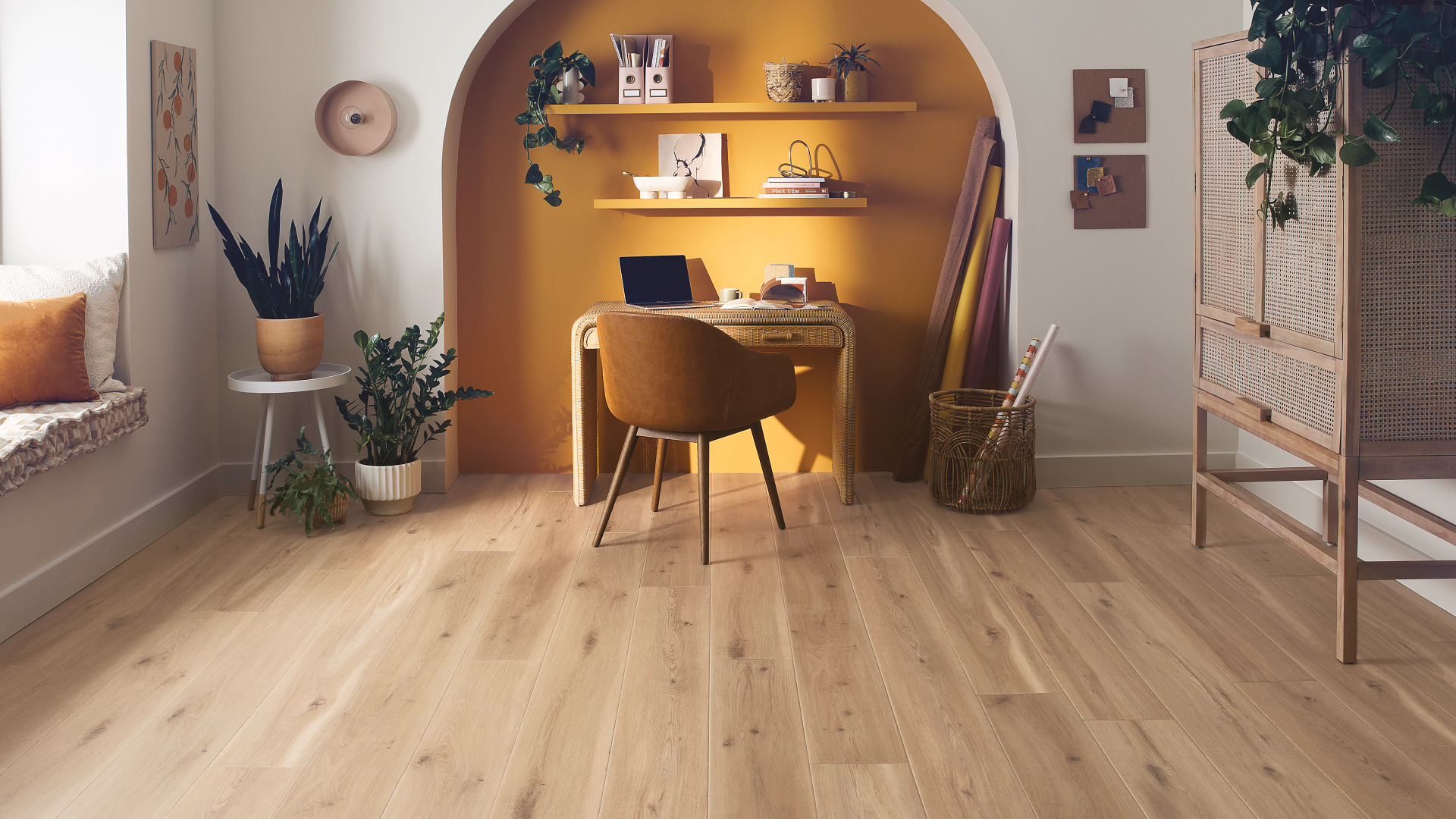 vinyl flooring under desk