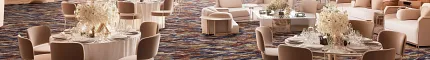 Hospitality venue with abstract patterned commercial carpet tile in desert setting Custom Pattern YF88628