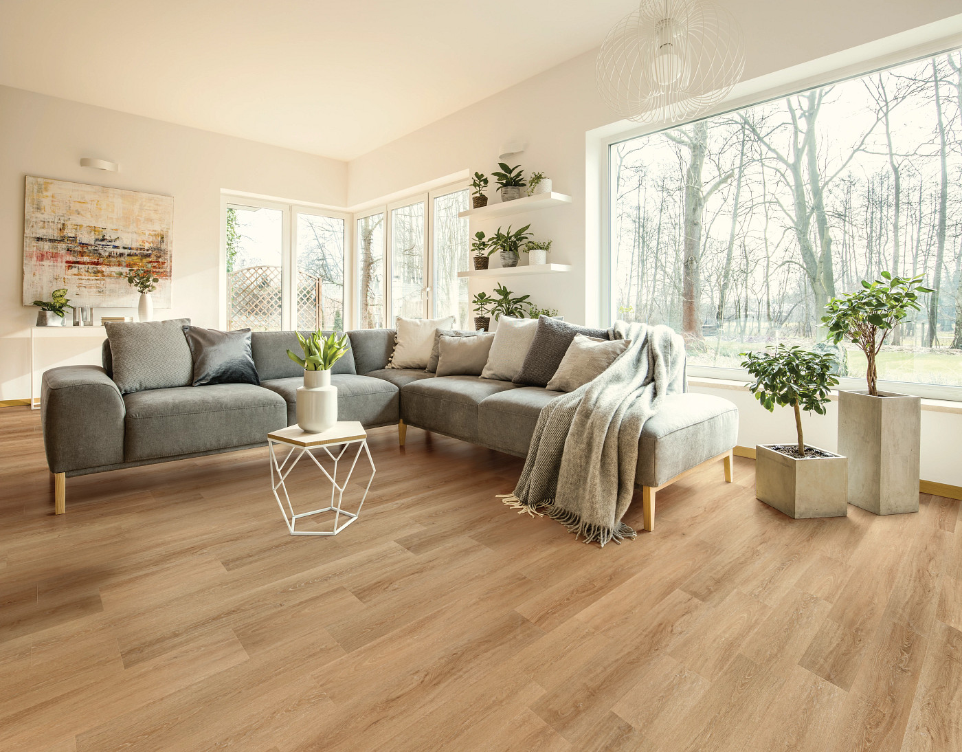 Grande Lotte Oak flooring, shown in a room