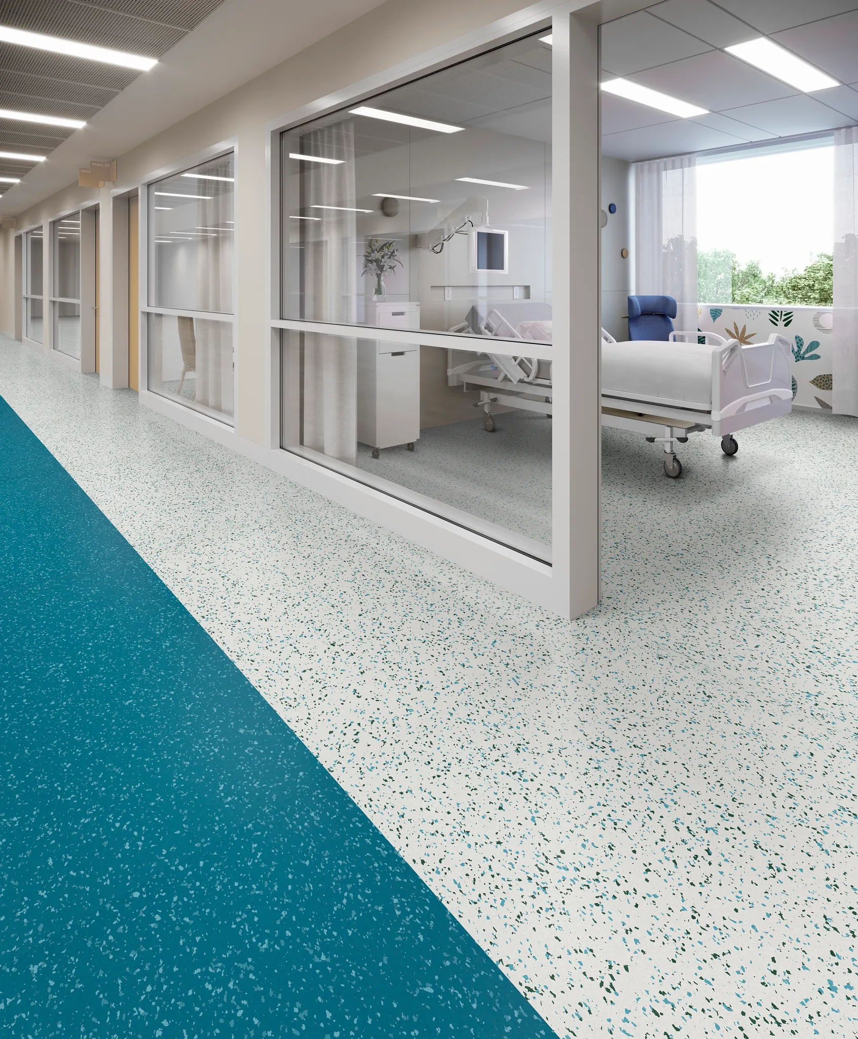 Montage in Sparkle + Teal Shimmer Installed Monolithic