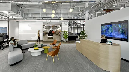 Stylish carpet tile flooring for contemporary office spaces Modern workplace with 12x48 inch commercial carpet tile flooring